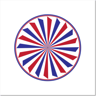 american flag style circle pattern Design fourth of july in USA Posters and Art